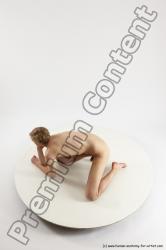 Nude White Sitting poses - ALL Underweight medium brown Sitting poses - on knees Multi angle poses